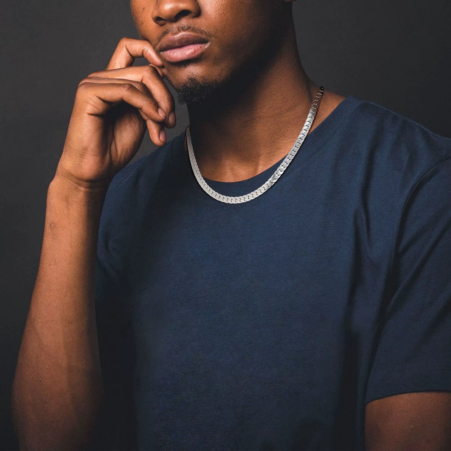 18K London Chain Sterling Silver Geometric Necklace | DAILY DRIPZ