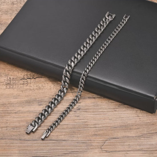 18K Vegas Bracelet Titanium Geometric Link Punk Jewelry | DAILY DRIPZ