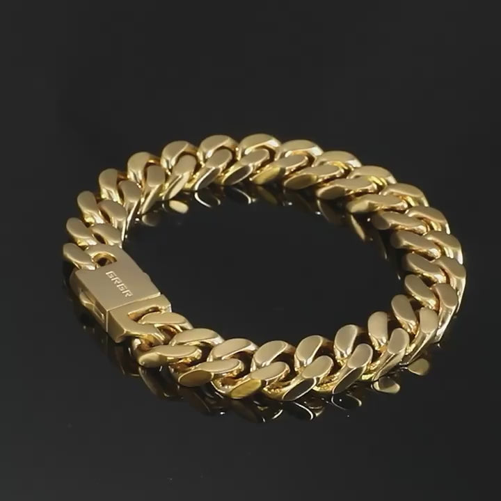 18K Aruba Bracelet Geometric Steel Link Jewelry | DAILY DRIPZ